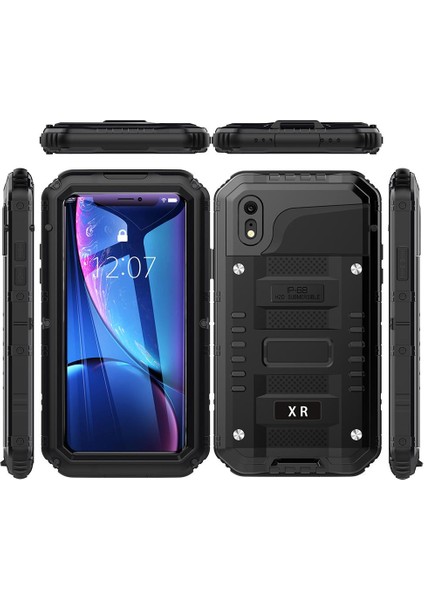 Iphone Xr Için Su Geçirmez Kılıf Metal Tam Vücut IP68 Su Geçirmez Tam Ağır (Yurt Dışından)