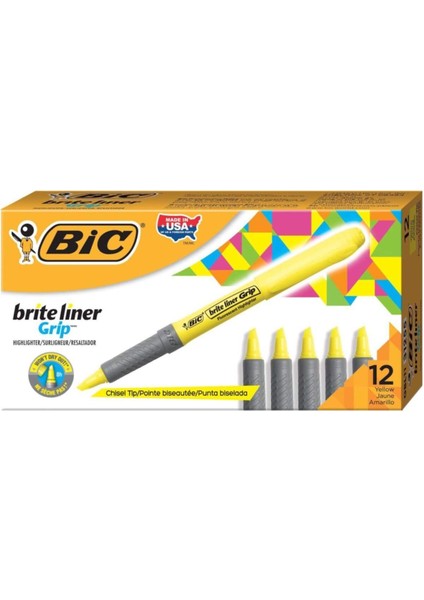 Brite Liner Grip Fosforlu Kalem Sarı