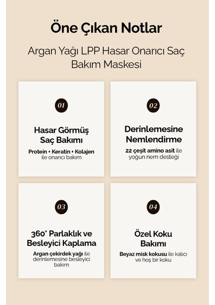 Argan Yağı İçeren Lpp Hasar Onarıcı Saç Maskesi