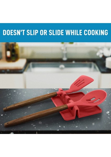 Kırmızı Silikon Mutfak Seti, Spatula, Kaşıklık, Çatallık ve Düzenleyici indirimleri