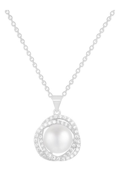 X521 Gümüş Tatlı Inci Kolye (Yurt Dışından)