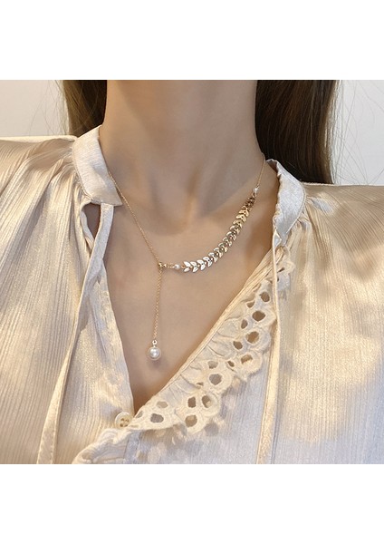 B038 Altın Uçlu Inci Kolye (Yurt Dışından) fiyatları