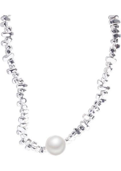 S284 Gümüş Tek Inci Kolye (Yurt Dışından)