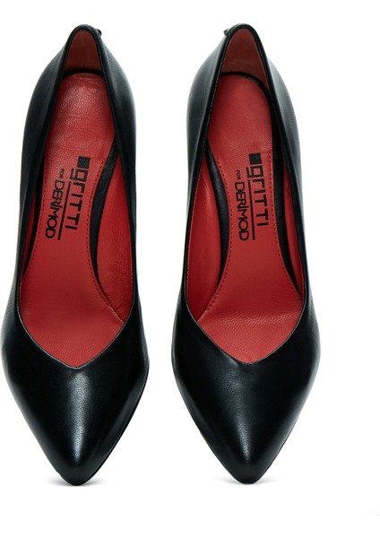 Gritti Kadın Siyah Topuklu Deri Ayakkabı 20WFD170318