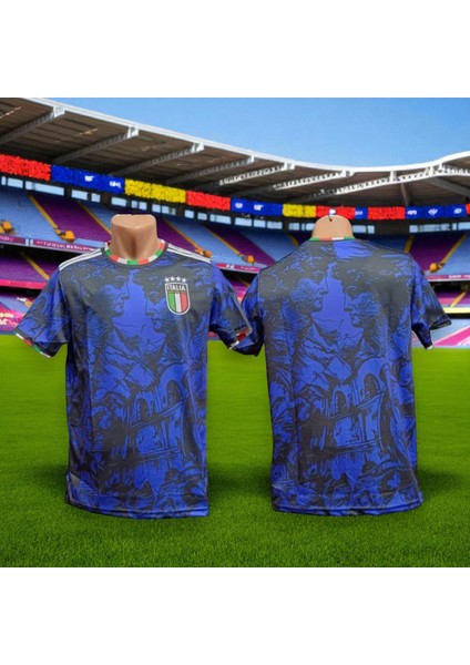 Italya Mavi Rönesans Forma Tasarım T-Shirt