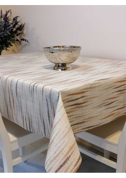 Desenli Kahverengi Silinebilir Pvc Masa Örtüsü, Şık ve Kullanışlı Ürün.