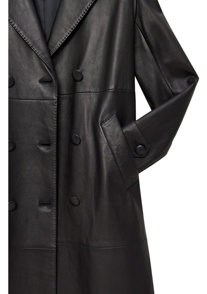 Beyonce Kadın Siyah Deri Pardösü 22WGD5026U4