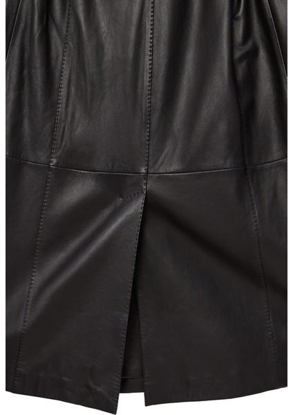 Beyonce Kadın Siyah Deri Pardösü 22WGD5026U4