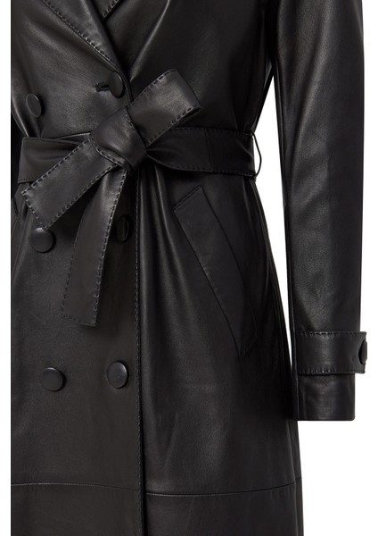 Beyonce Kadın Siyah Deri Pardösü 22WGD5026U4