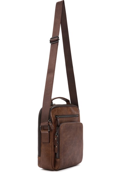 Erkek Kahverengi Deri Çapraz Çanta 22WBD350318