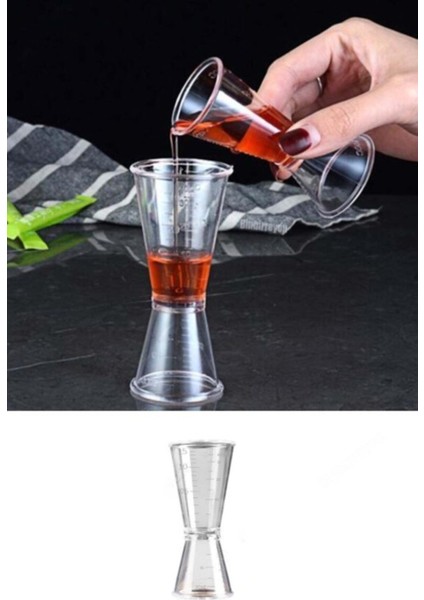 Çift Ölçülü Polikarbon Kokteyl Bardak 20/40ML, Pratik ve Şık Tasarım