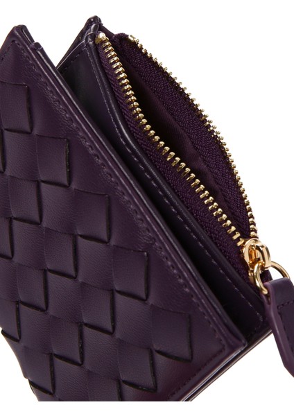 Kadın Mor Örgü Cüzdan
