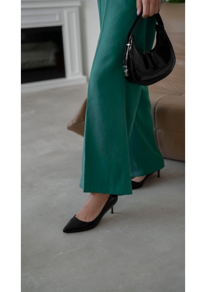 Nell Siyah Rugan Stiletto