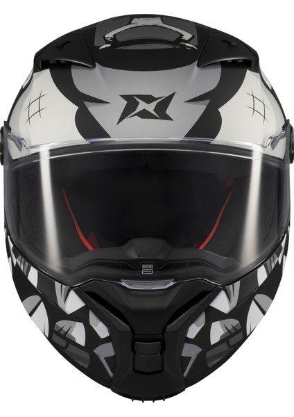 Axxıs Motosiklet Kaskı Fenıx Angry Face B2 Black Grey Matt modelleri
