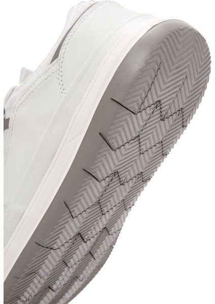 Erkek Beyaz Bağcıklı Deri Sneaker