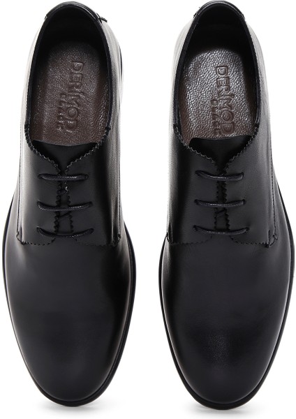 Black Erkek Siyah Bağcıklı Deri Klasik Ayakkabı 24SFD601018