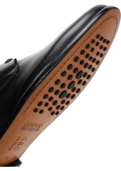 Black Erkek Siyah Bağcıklı Deri Klasik Ayakkabı 24SFD601018