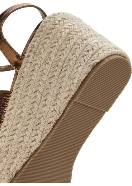 Kadın Bronz Bilekten Bantlı Dolgu Topuklu Espadril 24SFE452232