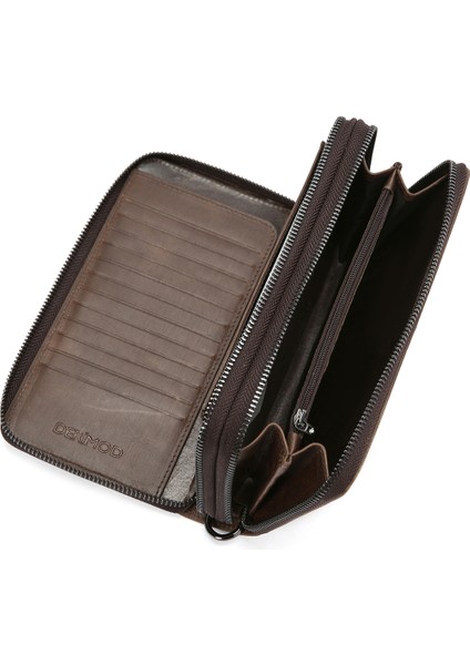 Erkek Telefon Bölmeli Deri El Çantası