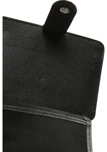 Erkek Siyah Deri Kartlık