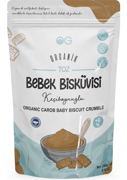 Bebek Bisküvisi Keçiboynuzlu 240 gr 6 Aydan İtibaren Organik İçerik