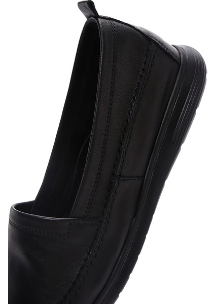 Kadın Siyah Deri Comfort Loafer