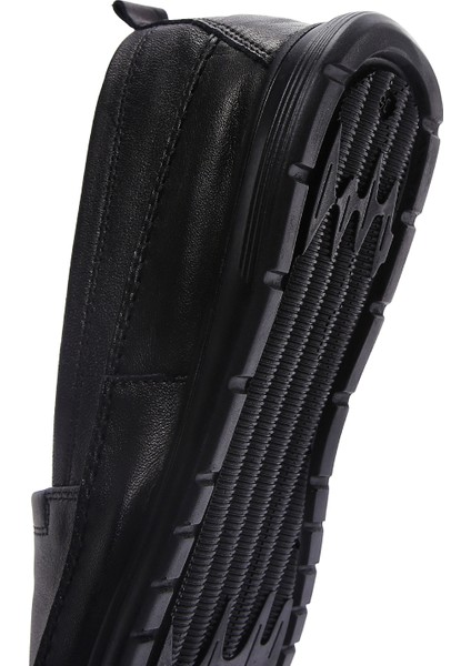 Kadın Siyah Deri Comfort Loafer