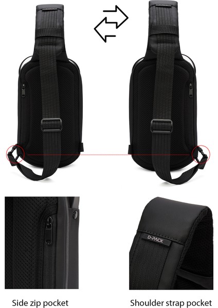 D-Pack Erkek Gri Teknolojik Kumaş Çapraz Çanta 24SBD30046F