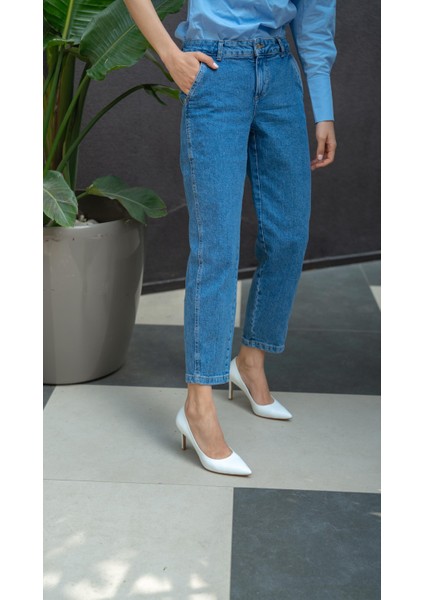 Pael Beyaz Deri Stiletto