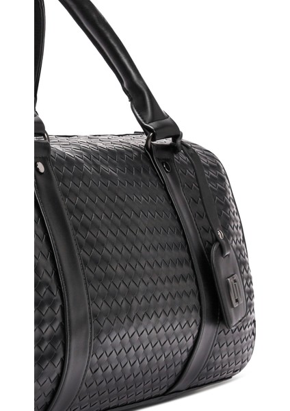 Erkek Siyah Örgü Seyahat Çantası