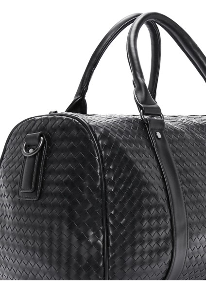 Erkek Siyah Örgü Seyahat Çantası