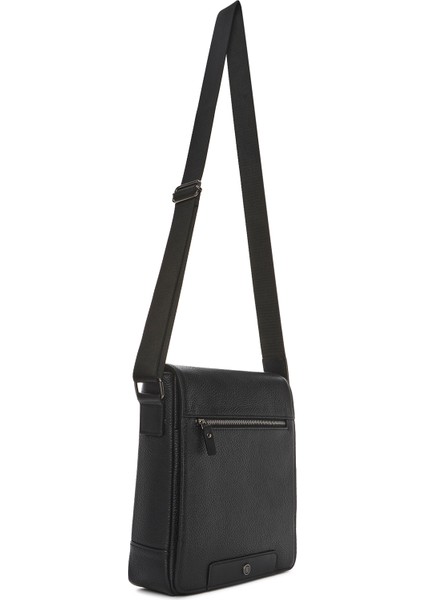 Erkek Siyah Deri Çapraz Çanta 23WBD3202CR