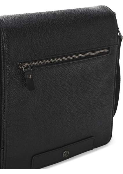 Erkek Siyah Deri Çapraz Çanta 23WBD3202CR