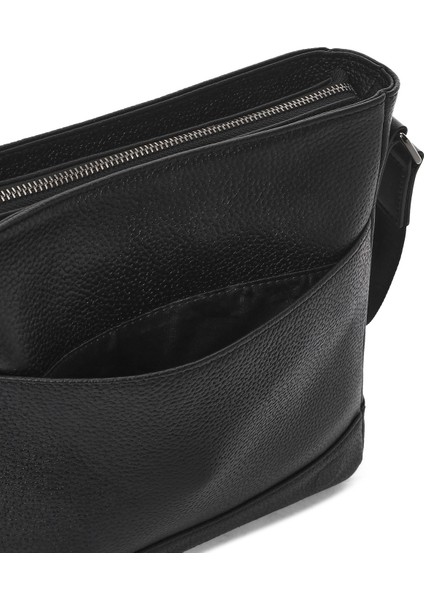 Erkek Siyah Deri Çapraz Çanta 23WBD3202CR