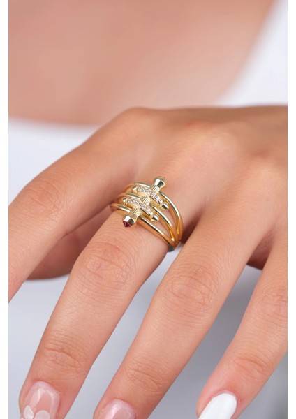 14 Ayar Altın Ok Detay Yüzük 909 indirimleri