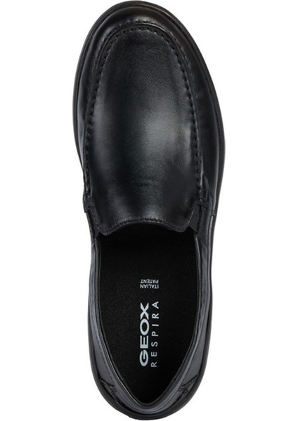 Erkek Siyah Leitan Deri Casual Loafer U043QE00085C9999