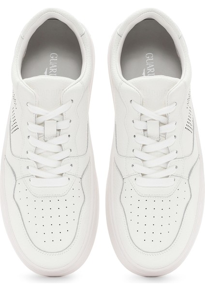 Alberto Guardiani Erkek Beyaz New Era Bağcıklı Deri Sneaker G03M100026