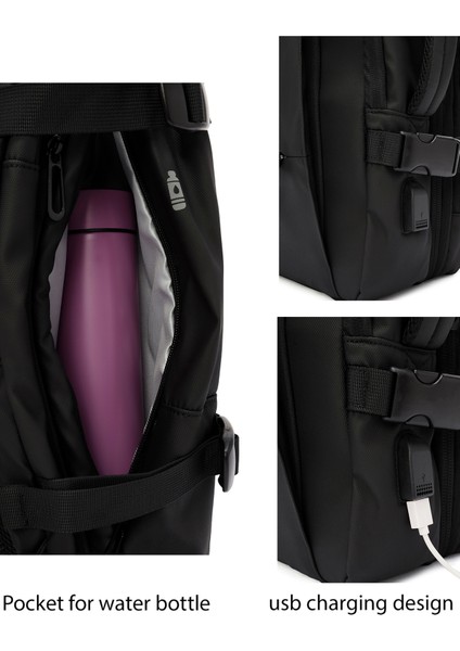 D-Pack Erkek Siyah Teknolojik Kumaş Sırt Çantası 24SBD30076F