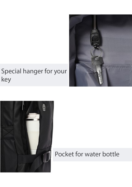 D-Pack Erkek Siyah Teknolojik Kumaş Sırt Çantası 24SBD30076F