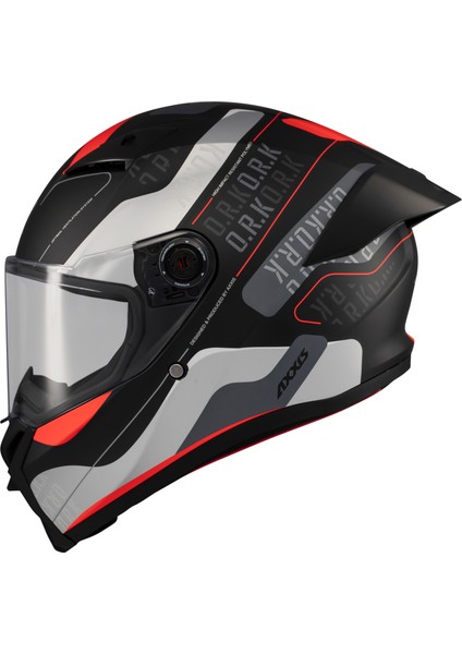 Axxıs Motosiklet Kaskı Fenıx Ork B5 Black-Red Matt