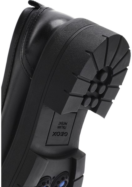 Kadın Siyah Spherica Deri Maskülen Loafer D36VDI00043C9999