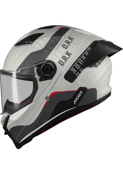 Axxıs Motosiklet Kaskı Fenıx Ork C2 Black-Whıte Matt Gloss