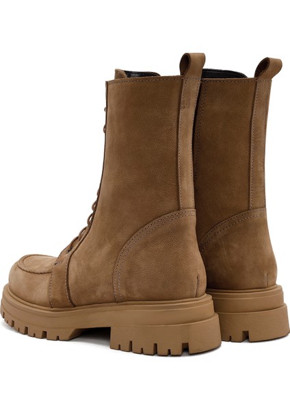 Kadın Camel Fermuarlı Nubuk Deri Postal 24WFD1855V3