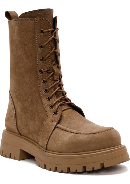 Kadın Camel Fermuarlı Nubuk Deri Postal 24WFD1855V3