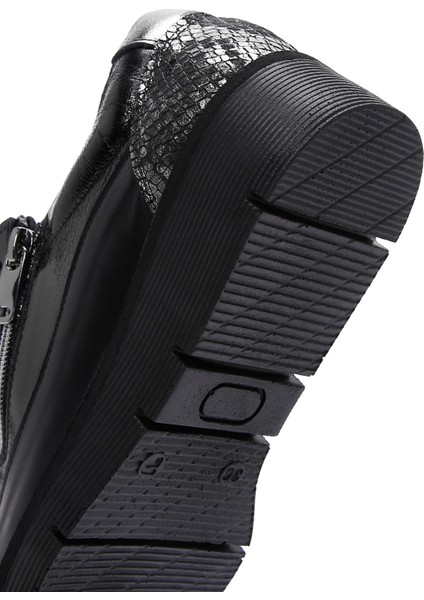 Kadın Siyah Bağcıklı Fermuar Detaylı Sneaker 24WFD370714