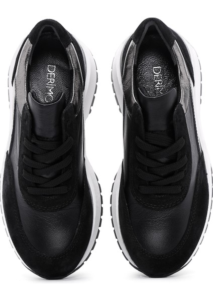Kadın Siyah Bağcıklı Sneaker 24WFD370414