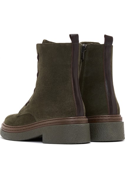 Kadın Yeşil Fermuarlı Süet Deri Bot 24WFD130810