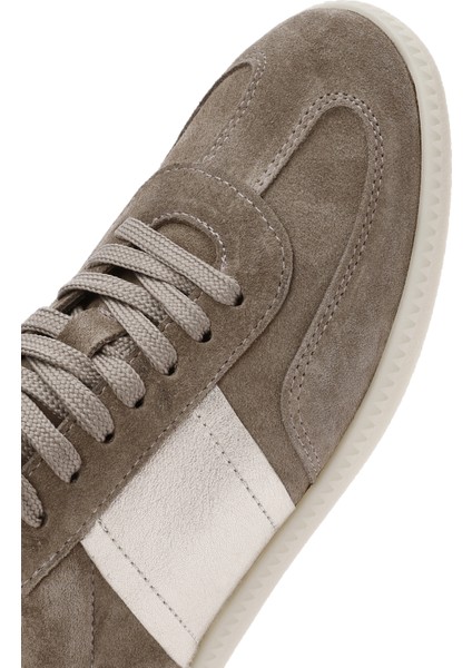 Kadın Vizon Bağcıklı Süet Deri Sneaker 24Wfd370914