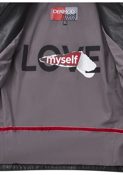 Cherie Kadın Siyah Kısa Deri Ceket 24SGM520251