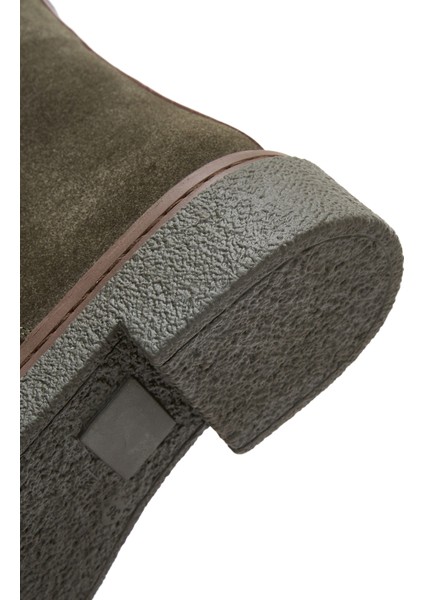 Kadın Yeşil Fermuarlı Süet Deri Bot 24WFD130810